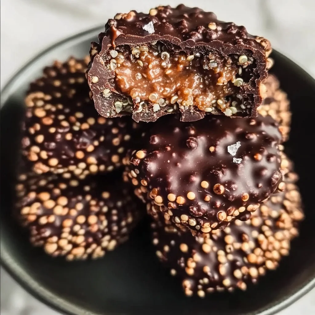 Chocolate Peanut Butter Quinoa Crunch Bites