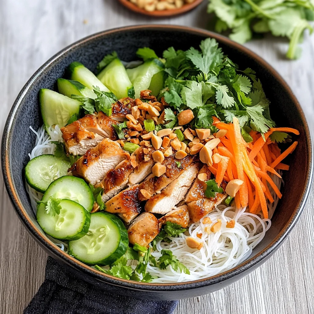 Vietnamese Noodle Bowl with Chicken