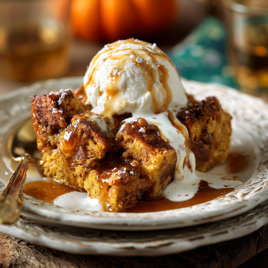 PUMPKIN BREAD PUDDING RECIPE
