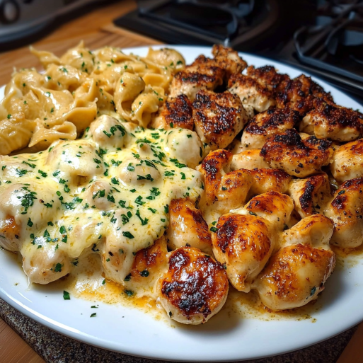 Creamy Parmesan Chicken Shells with Melted Mozzarella